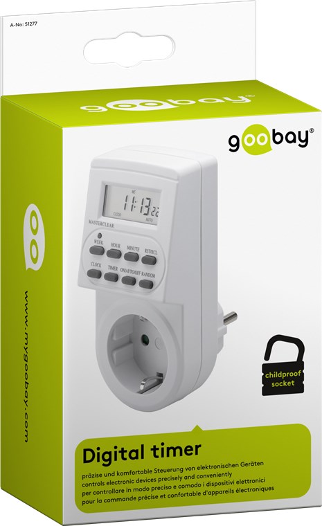 Digital timer; IP20; 230VAC; 1 min. step 7 days; 16A; -10÷40°C