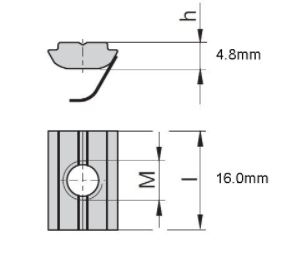 Bosch Rexroth 3842547806; sliding block profile; slot 10mm; M8; suspended