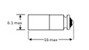 LED Replacement Lamp, Midget Groove / S5.7s, White, T-1 3/4, 350 mcd