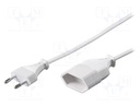 [50507] Extension lead; Sockets: 1; white; 2x0,75mm2; 3m; 2.5A