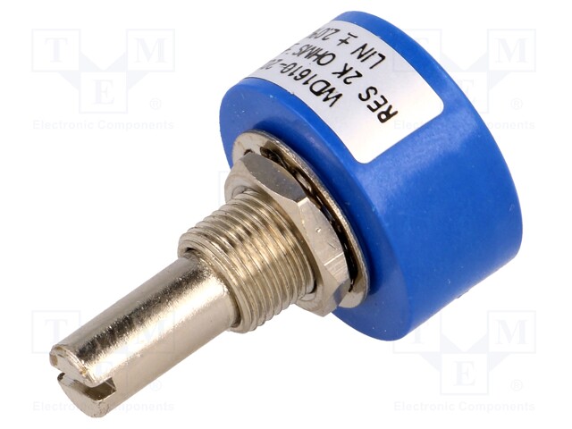 Potentiometer: shaft; single turn; 2kΩ; ±15%; 1W; linear; 6.35mm