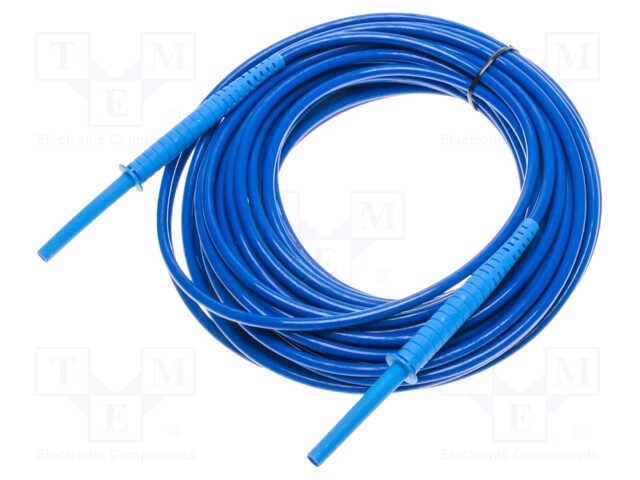 Test lead; banana plug-banana plug; insulated; Urated: 11kV; blue