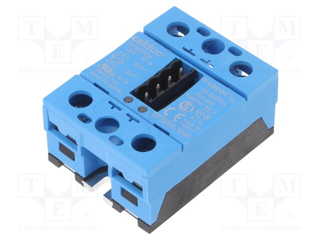 Relay: solid state; Ucntrl: 10÷30VDC; 75A; 24÷510VAC; -55÷100°C