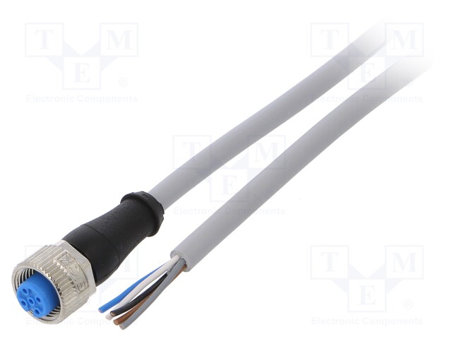 Connection lead; M12; PIN: 5; straight; 2m; plug; 125VAC; 4A; IP67