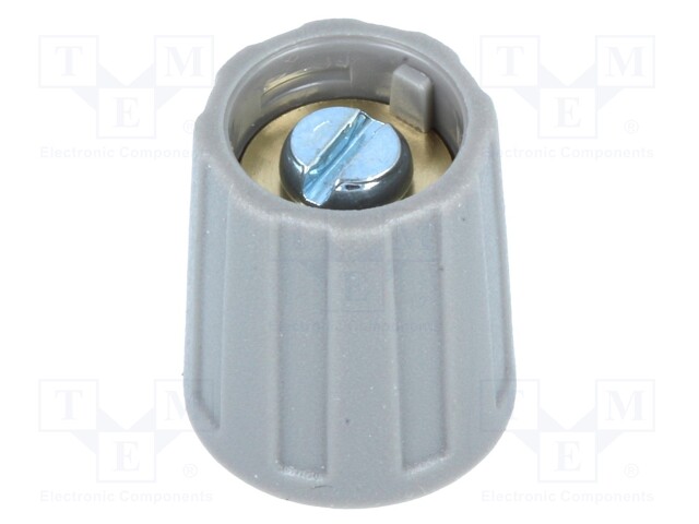 Knob; without pointer; ABS; Shaft d: 4mm; Ø13.5x15.5mm; grey