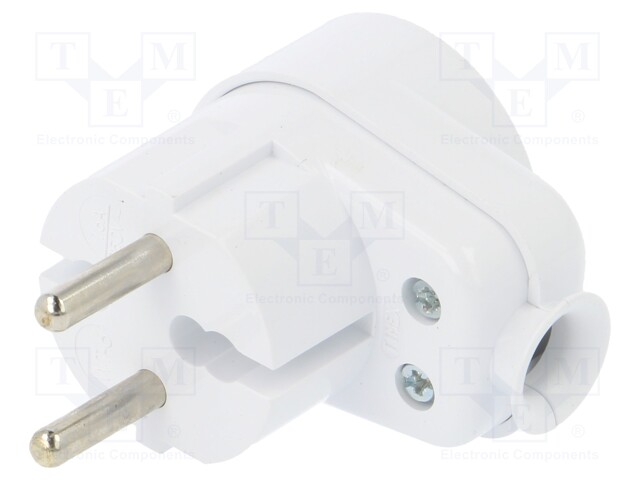 Connector: AC supply; plug/socket; Layout: 2P; white; 250VAC; 16A