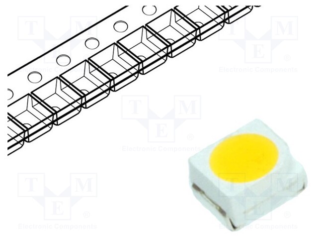 LED; SMD; 3528,PLCC2; white warm; 1700÷2500mcd; 120°; 20mA