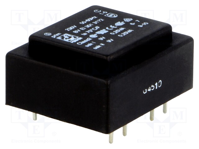 Transformer: encapsulated; 0.5VA; 230VAC; 9V; 9V; 28mA; 28mA; 44g