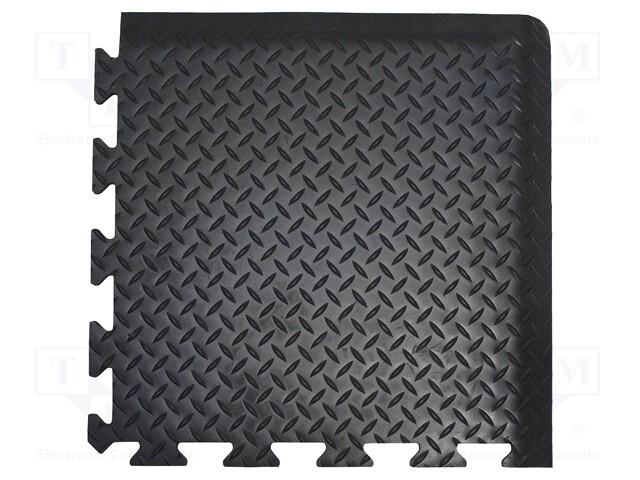 Anti fatigue mat; Width: 0.5m; L: 0.5m; Mat: PVC,foam; Colour: black