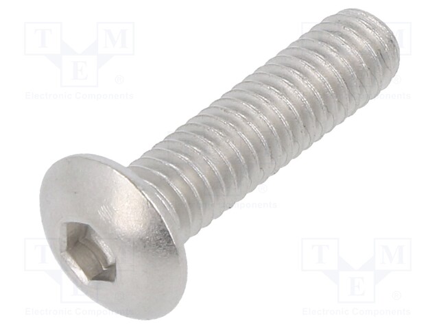 Screw; M4x16; Head: button; imbus; A2 stainless steel; HEX 2,5mm