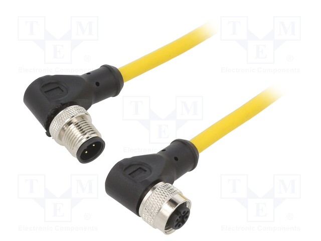 Connection lead; M12; PIN: 5; plug; 250VAC; 4A; PVC; IP68; 250VDC