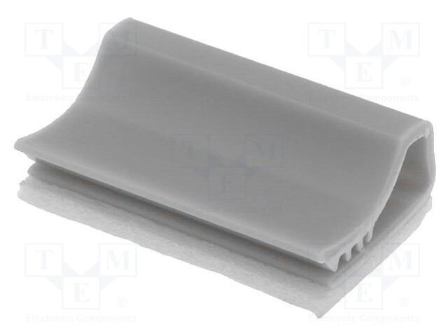 Self-adhesive cable holder; PVC; grey