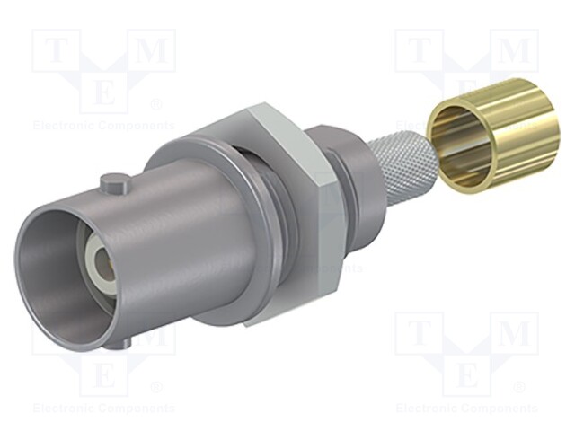 Connector: socket; BNC; grey; Connection: screwed,crimped; 5÷40°C