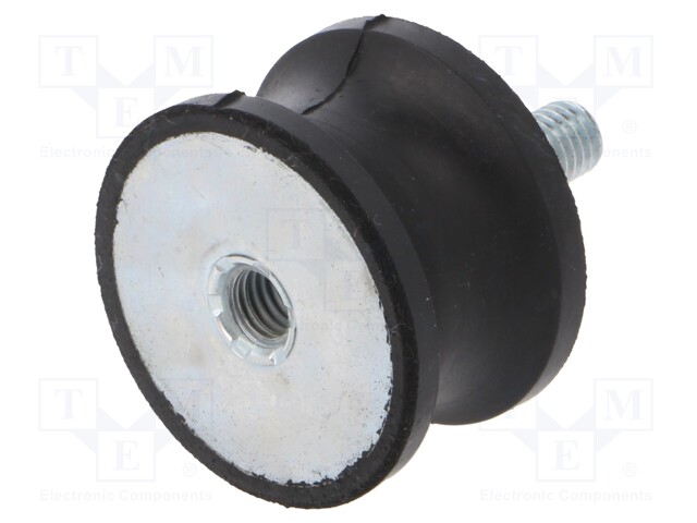 Vibration damper; M8; Ø: 40mm; rubber; L: 25mm; Thread len: 23mm