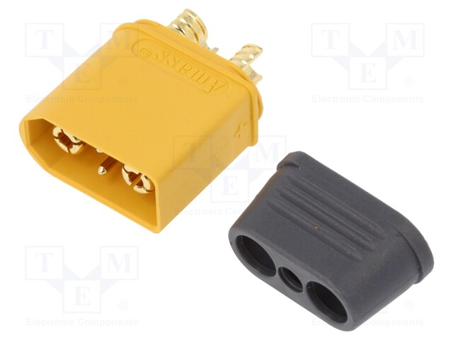 Plug; DC supply; XT90; male; PIN: 4; for cable; soldered; 40A; 500V