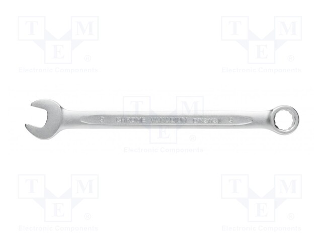 Wrench; combination spanner; 9mm; Chrom-vanadium steel; DIN 3113