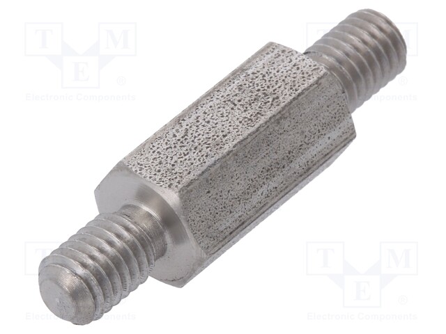 Screwed spacer sleeve; 15mm; Ext.thread: M5; hexagonal