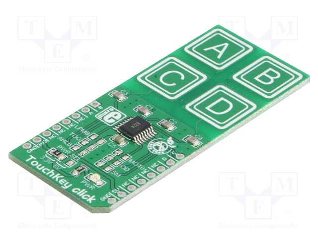 Click board; 4-button capacitive keypad; GPIO; TTP224; 3.3/5VDC