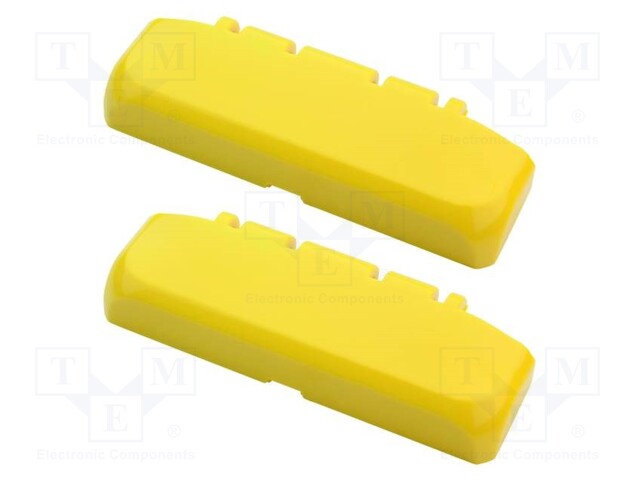 Hinge; polycarbonate; Series: BOCUBE; yellow; 2pcs; UL94V-0