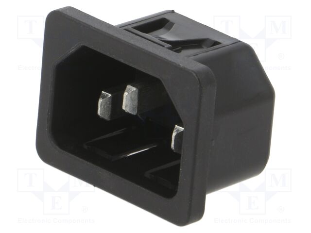 Connector: AC supply; socket; male; 10A; 250VAC; IEC 60320; C14 (E)