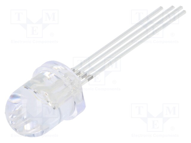 LED; 8mm; tricolour; RGB; 4200mcd; 7000mcd; 2500mcd; 30°; cathode