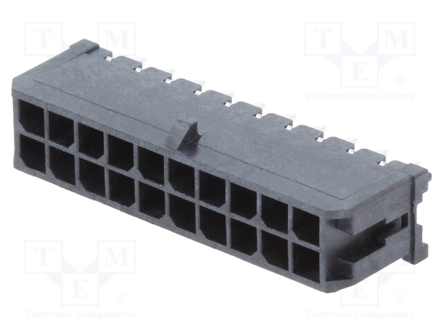 Socket; wire-board; male; Micro-Fit 3.0; 3mm; PIN: 20; THT; 8.5A