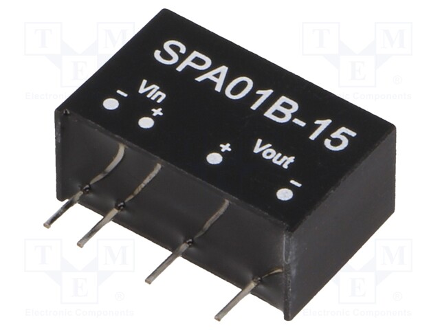 Converter: DC/DC; 1W; Uin: 18÷36V; 15VDC; Iout: 6÷67mA; SIP6; 3g