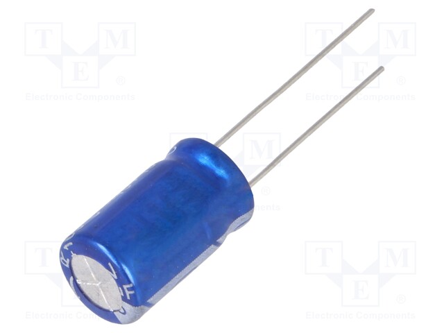 Capacitor: electrolytic; THT; 100uF; 50VDC; Ø10x12mm; Pitch: 5mm