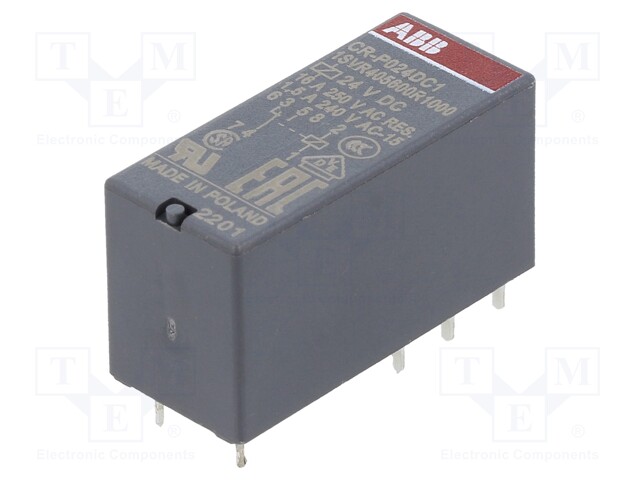 Relay: electromagnetic; SPDT; Ucoil: 24VDC; 16A; max.250VAC