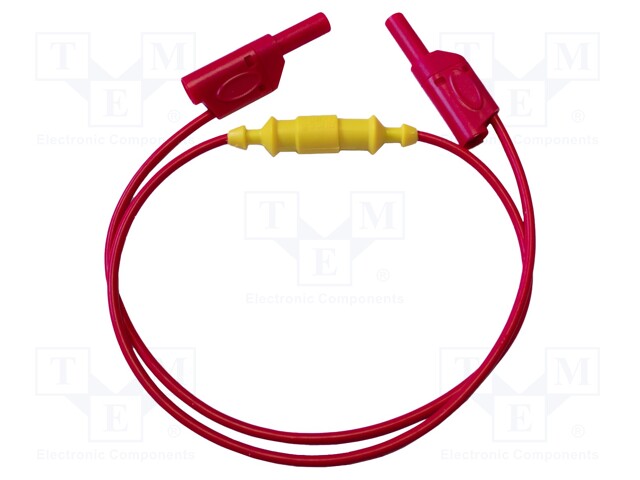 Test lead; 20A; banana plug 4mm,both sides; Len: 910mm; red