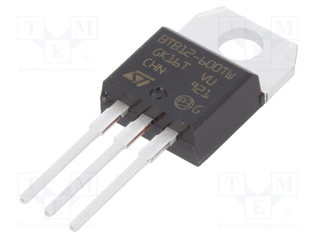 Triac; 600V; 12A; 5mA; THT; logic level; tube; TO220AB