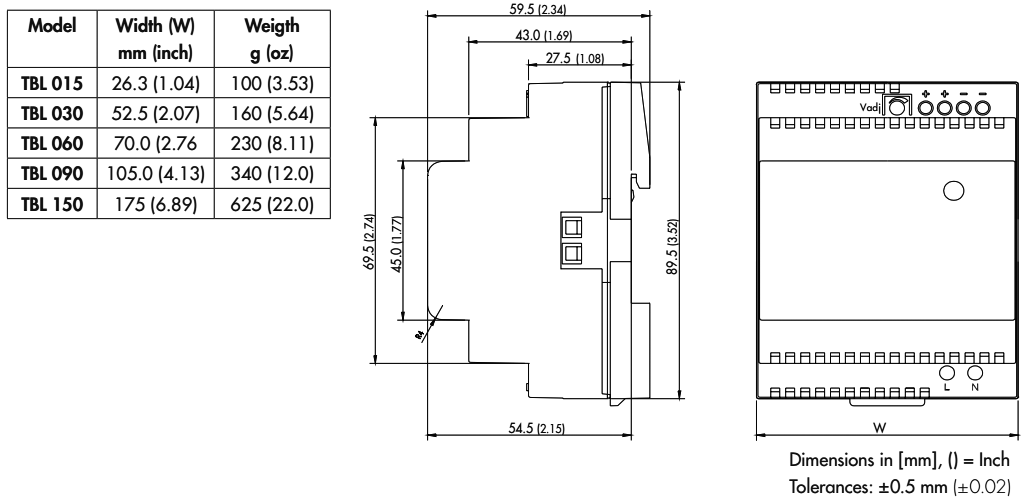 Power supply: switched-mode; 60W; 24VDC; 24÷28VDC; 2.5A; 85÷264VAC