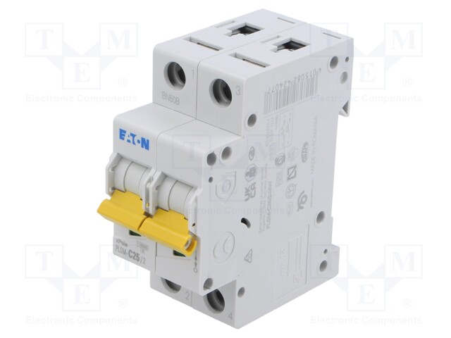 Circuit breaker; 230/400VAC; Inom: 25A; Poles: 2; DIN; Charact: C