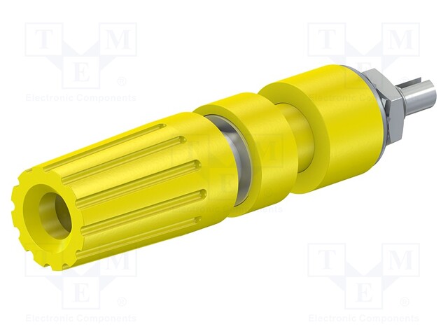 Socket; 4mm banana; 35A; 30VAC; 60VDC; yellow; nickel plated