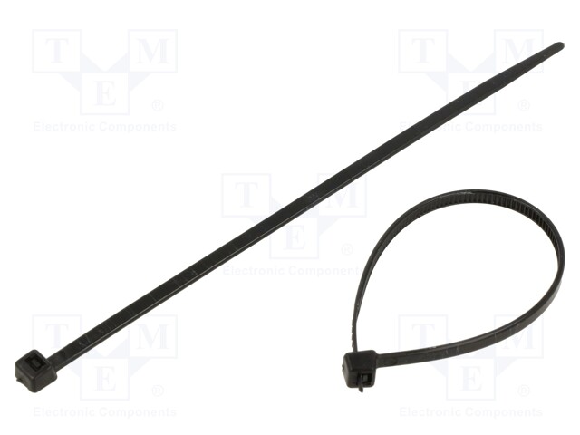 Cable tie; L: 140mm; W: 3.6mm; polyamide; 80N; black; Ømax: 33mm