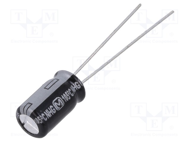 Electrolytic Capacitor, 100 µF, 25 V, NHG Series, ± 20%, Radial Leaded, 1000 hours @ 105°C