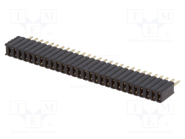 Socket; pin strips; female; PIN: 28; straight; 1.27mm; THT; 1x28