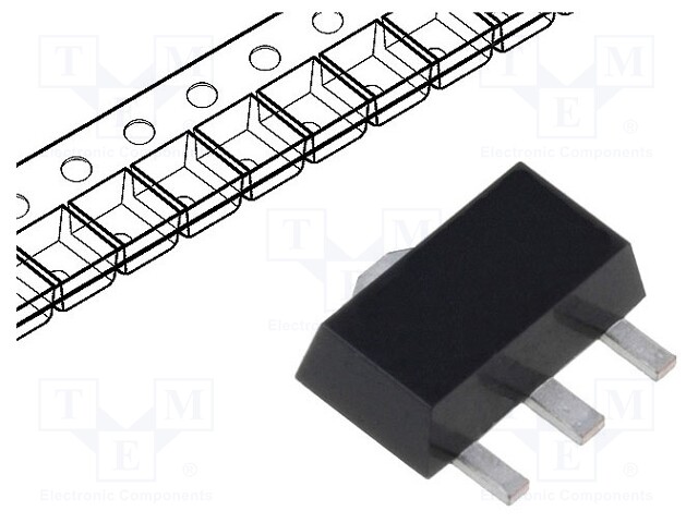 Transistor: N-MOSFET; unipolar; 500V; 0.03A; 1.6W; SOT89-3