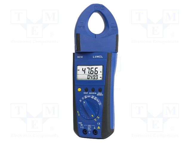 Power clamp meter; Øcable: 50mm; LED; I AC: 999,9A; VAC: 999,9V