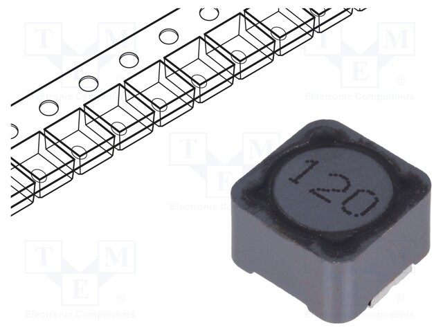 Inductor: wire; SMD; 12uH; 4.9A; 24mΩ; 12x12x8mm; ±20%; -40÷125°C