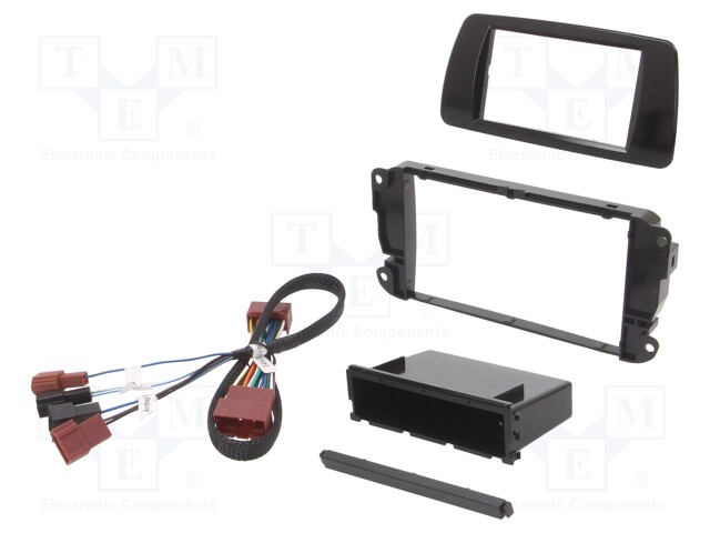 Radio mounting frame; Seat; 2 DIN; black gloss