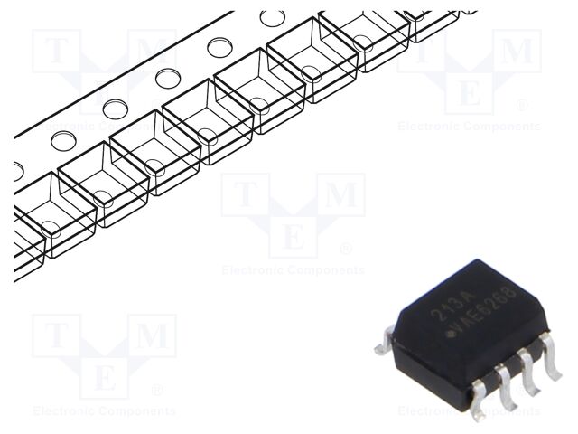 Optocoupler, Transistor Output, 1 Channel, SOIC, 8 Pins, 60 mA, 4 kV, 100 %