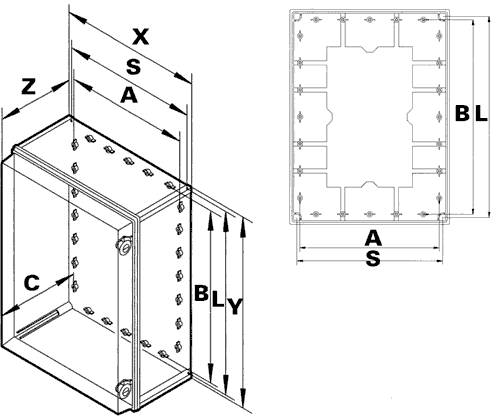 Enclosure: wall mounting; X: 300mm; Y: 300mm; Z: 180mm; CAB; grey