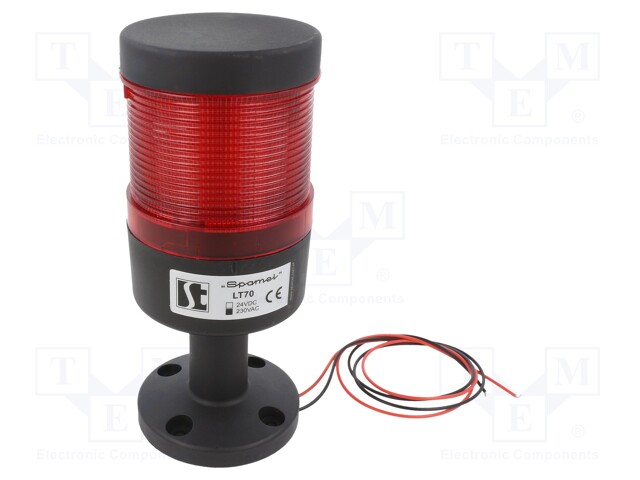 Signaller: signalling column; LED; red; Usup: 230VAC; IP65