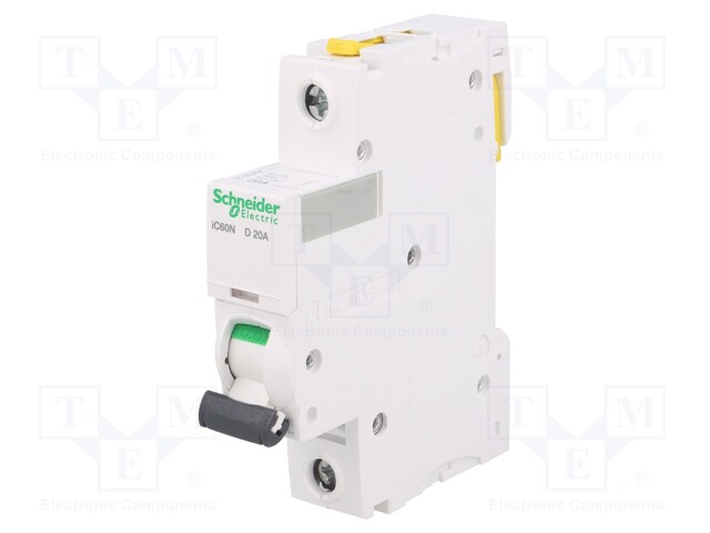 Circuit breaker; 230VAC; Inom: 20A; Poles: 1; DIN; Charact: D; 6kA