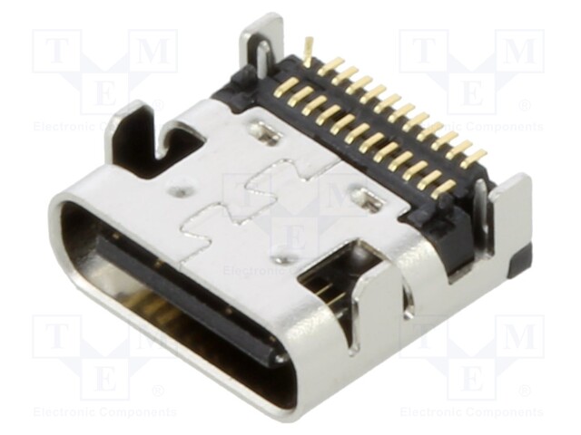 Socket; USB C; on PCBs; SMT; PIN: 24; horizontal; USB 3.1; 5A; reel