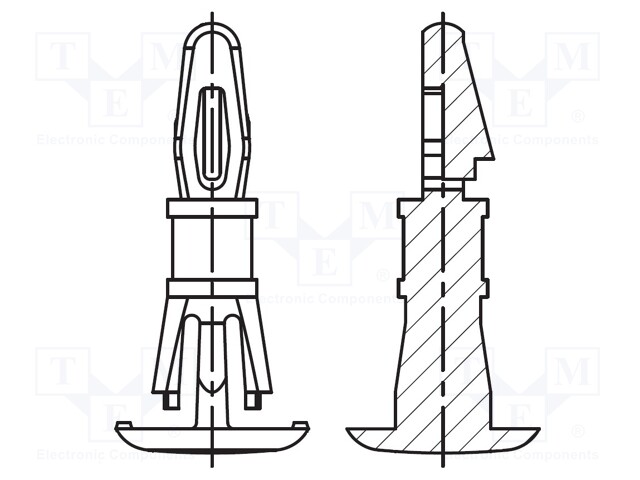 Assembly stud; polyamide 66; L: 9.5mm; latch/latch; UL94V-0