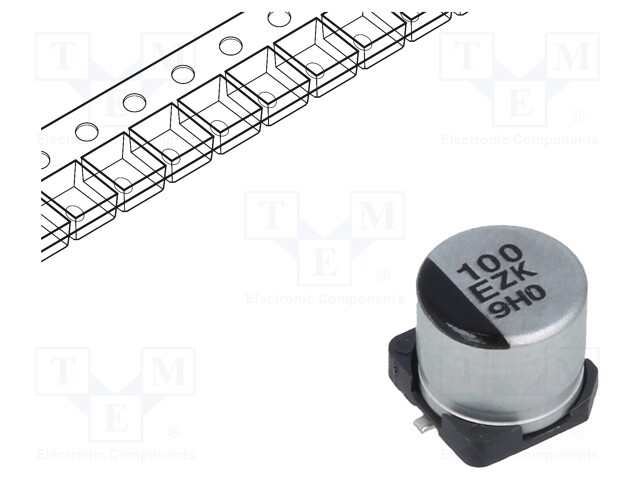 Capacitor: hybrid; 100uF; 25VDC; ESR: 50mΩ; ZKU; SMD; ±20%; -55÷125°C