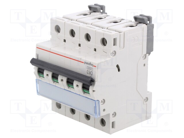 Circuit breaker; 400VAC; Inom: 63A; Poles: 4; DIN; Charact: D; 6kA