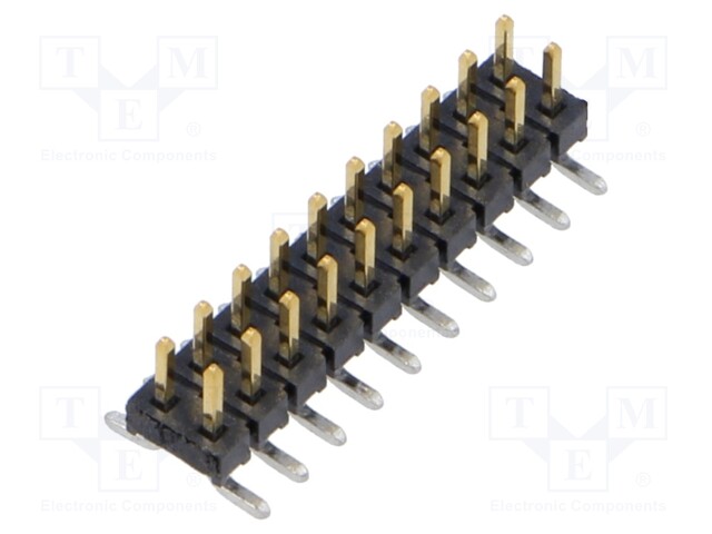 Connector: pin strips; male; PIN: 20; 2mm; gold-plated; SMT